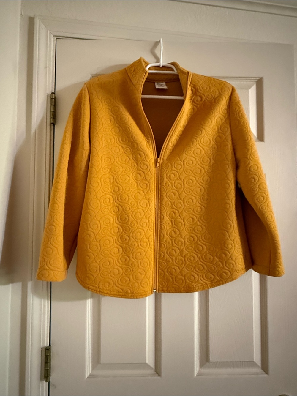 Weekenders Mustard Textured Zip-Front Pea Coat